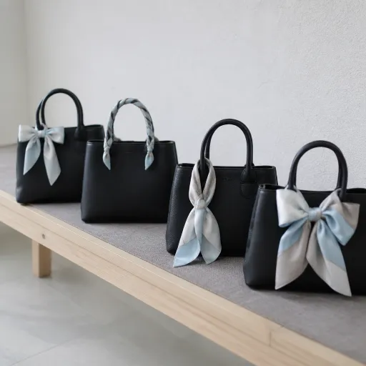Trois façons de nouer un foulard sur son sac noir (et une qu'il faut oublier)