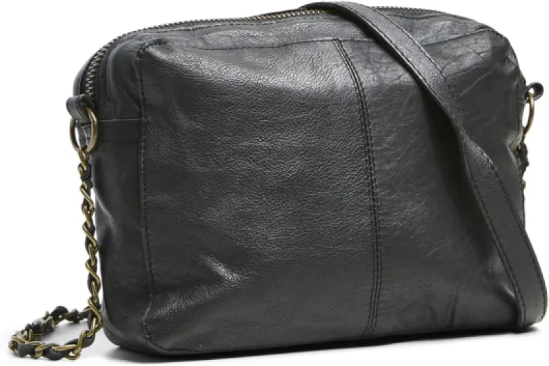 Pieces Pcnaina Leather Cross Over Noos, Sacs bandoulière Noir (Black)