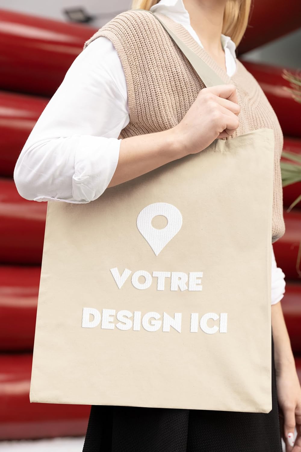 Tote Bag Personnalisable - Sac Coton Personnalisable - Tote Bag A Personnaliser Photo Et Texte - Sac Personnalisé - Sac Tissus - Objet A Personnaliser - Cadeau Personnalisé Femme Beige