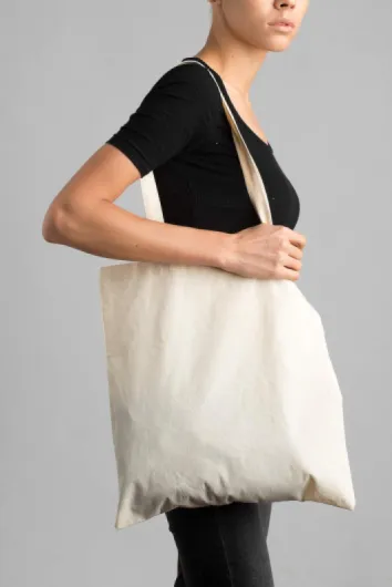 Sac en Coton Naturel 38x42 cm - Sac Cabas Réutilisable - Alternative au Tote Bag et Sac Jute - Idéal Courses, Sport et Personnalisable