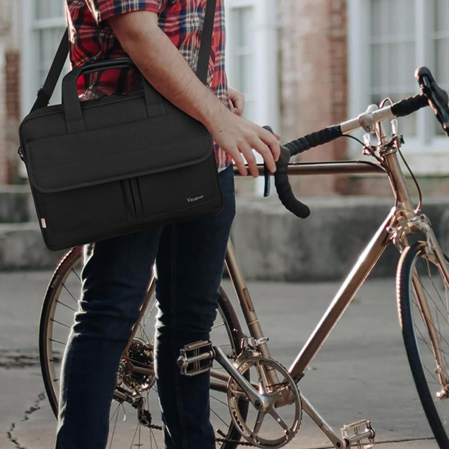 Sacoche Ordinateur 17 Pouces, Sac PC Porpatle Grande Impermeabte Mallette Business Sac Bureau avec Bandoulière Sacoche Travail Cartable Laptop Sacd Affaires pour Homme Femme, Noir 17 Pouces Noir