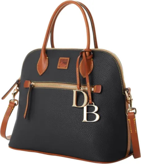 Dooney & Bourke Sac à main, grand cartable bombée grain galet, noir, Taille unique