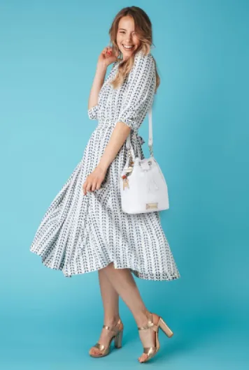 Petit Sac Bandoulière Femme Cuir - Cordon de Serrage Seau Sac á Main - Bandoulière Réglable - Rochelle Bleu