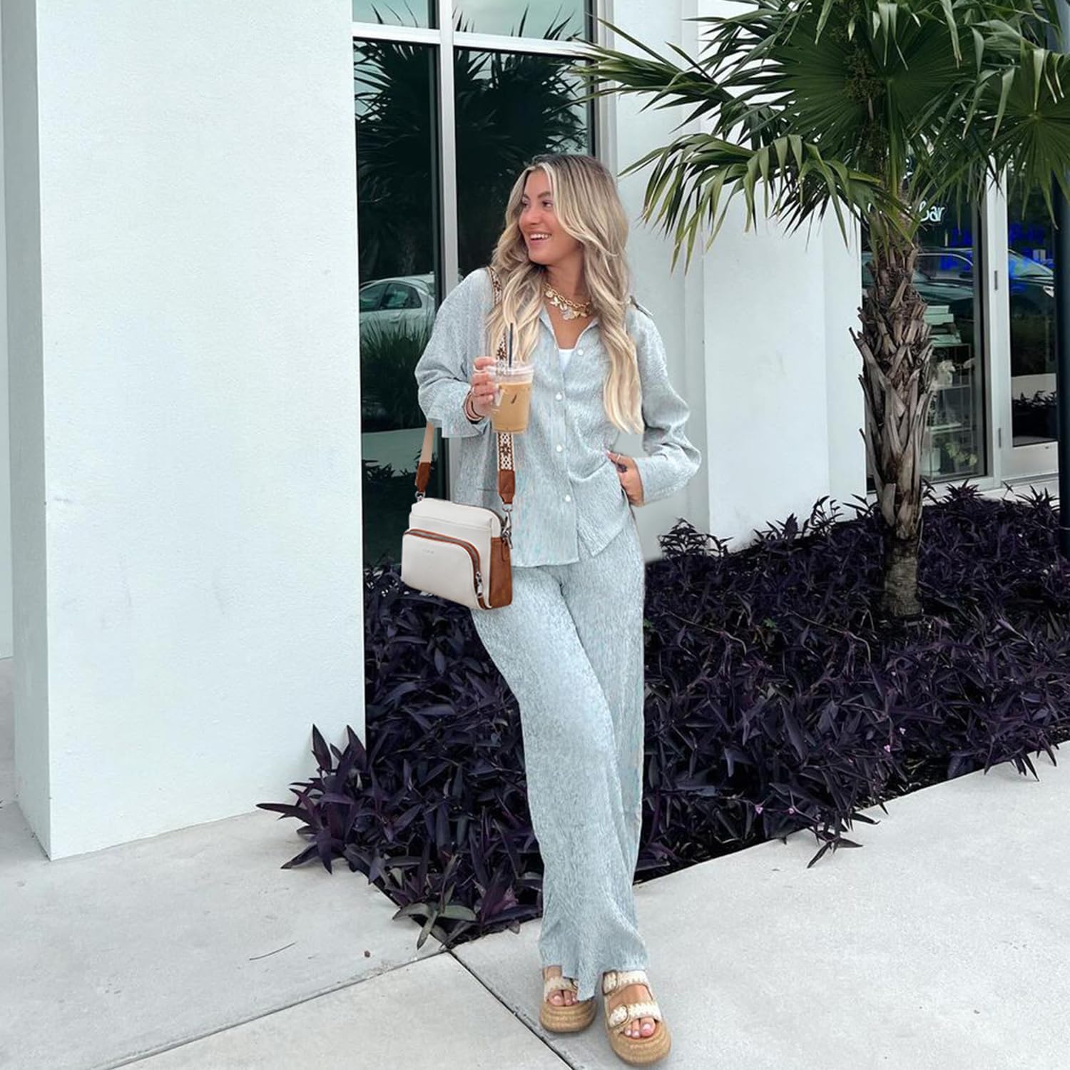 MUIIKOLA Sac à bandoulière pour femme, en cuir synthétique, avec bandoulière Verstelbaar A-beige-brown