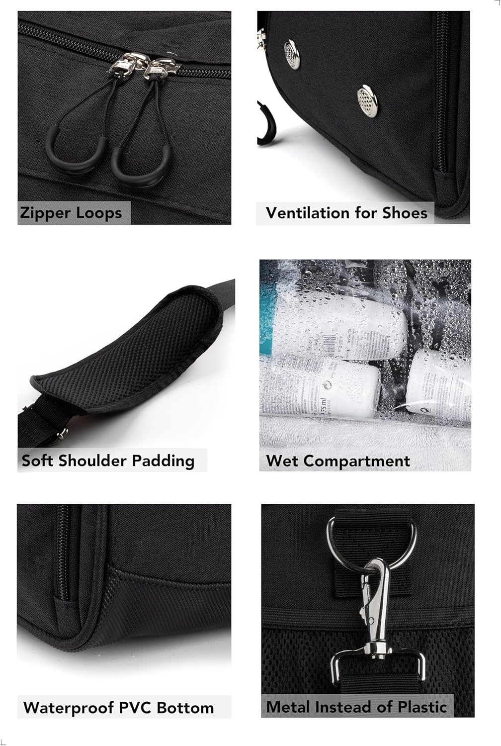 ® Sac de Sport Homme & Femme V1 - Sacs de Voyage avec Compartiments Chaussures et Humide, pour Gym, Fitness, Weekend - Duffel Bag 58 x 31 x 31 cm (Medium) Full Black