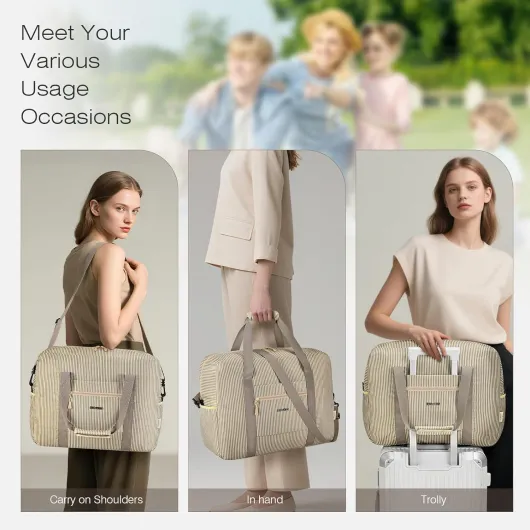 Sac de Voyage Pliable Cabine Avion Bagage Cabine 45x36x20 Easyjet Bagage a Main Pliable Sac de Sport Weekend Maternité Piscine Femme Homme Imperméable 30L pour Voyage Gym Camping Bande Khaki