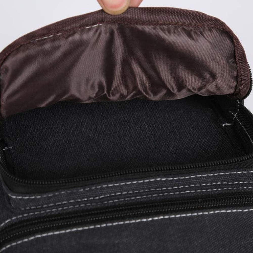 Sac Bandoulière Homme en Toile, Sac Vintage Sacoche Besace à Main Messager Noir