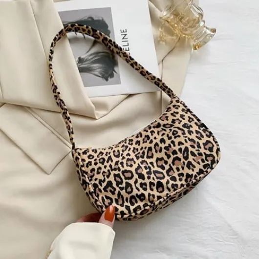 Sac à main pour femme, motif léopard, petit, pochette, sac à bandoulière