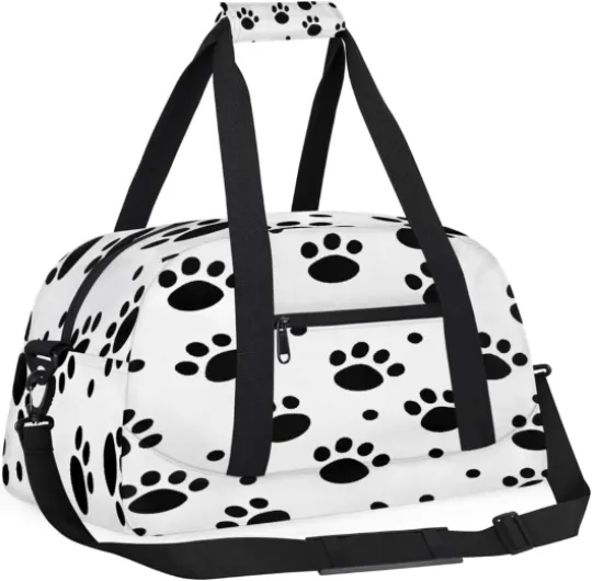 Sac de sport de voyage pour homme et femme, résistant à l'eau, sac de sport, sac de week-end, sac à main de nuit, Imprimé pattes de chat