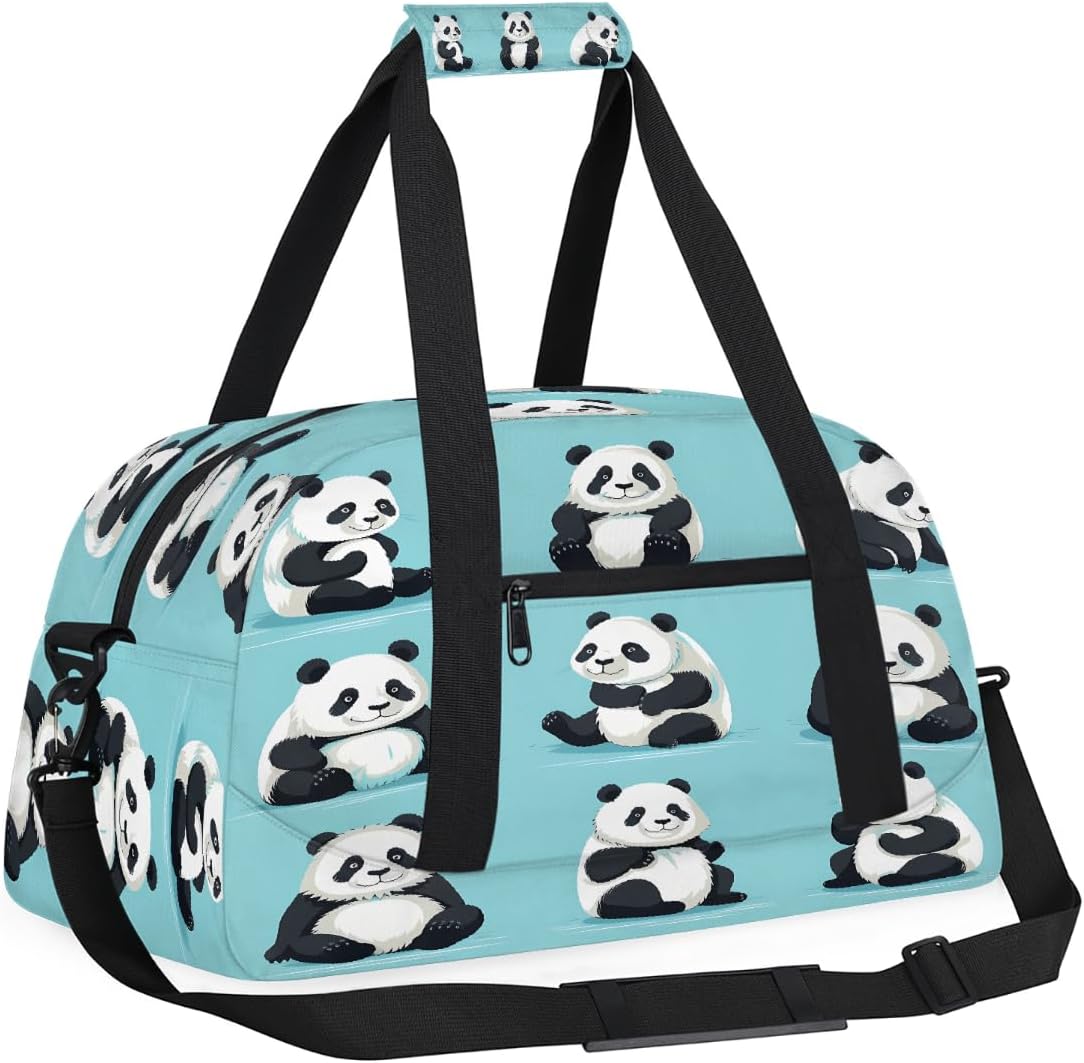 Sac de sport de voyage pour homme et femme, résistant à l'eau, sac de sport, sac de week-end, sac à main de nuit, Imprimé panda mignon