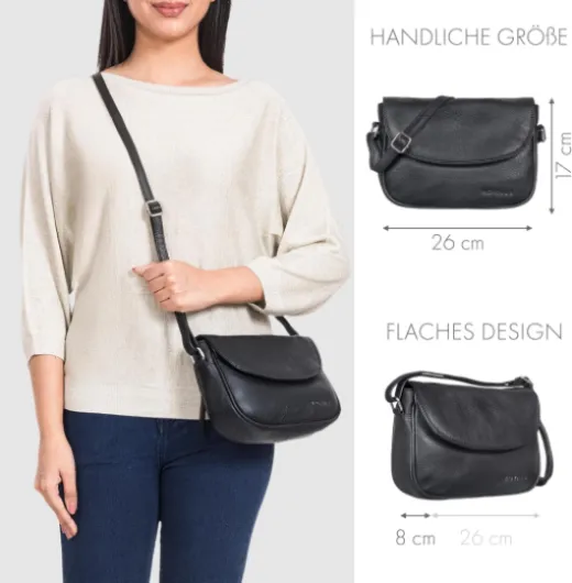 "Vermont Vintage Cuir Sac à main Femmes Cuir Véritable Sac Epaule Petit Cuir Fête Soirée City Sac Noir