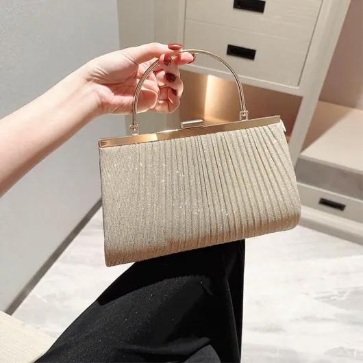 Pochettes et Clutches Femme Pochette Ceremonie Mariage Paillettes Sac Soiree Minaudiere Petit Sac Bandouliere Chic Sac a Main (Or) 2-or
