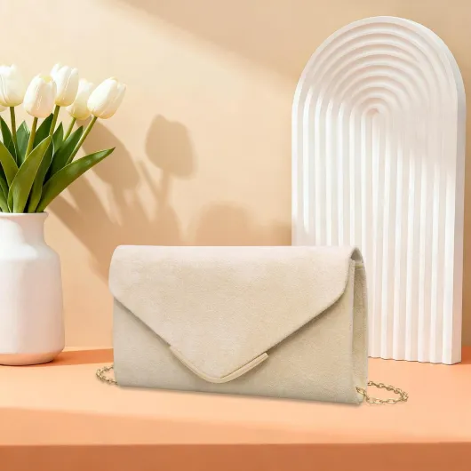 Pochettes et Clutches Femme,Sac a Main Elégante avec Bandoulière Détachable Sacoche Femme Nude2