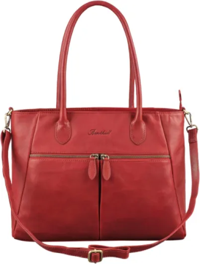 Benthill Femme Sac à main en cuir - Sac en cuir de haute qualité - Grand sac classique Femme/Shopper - Sac à bandoulière élégant Rouge